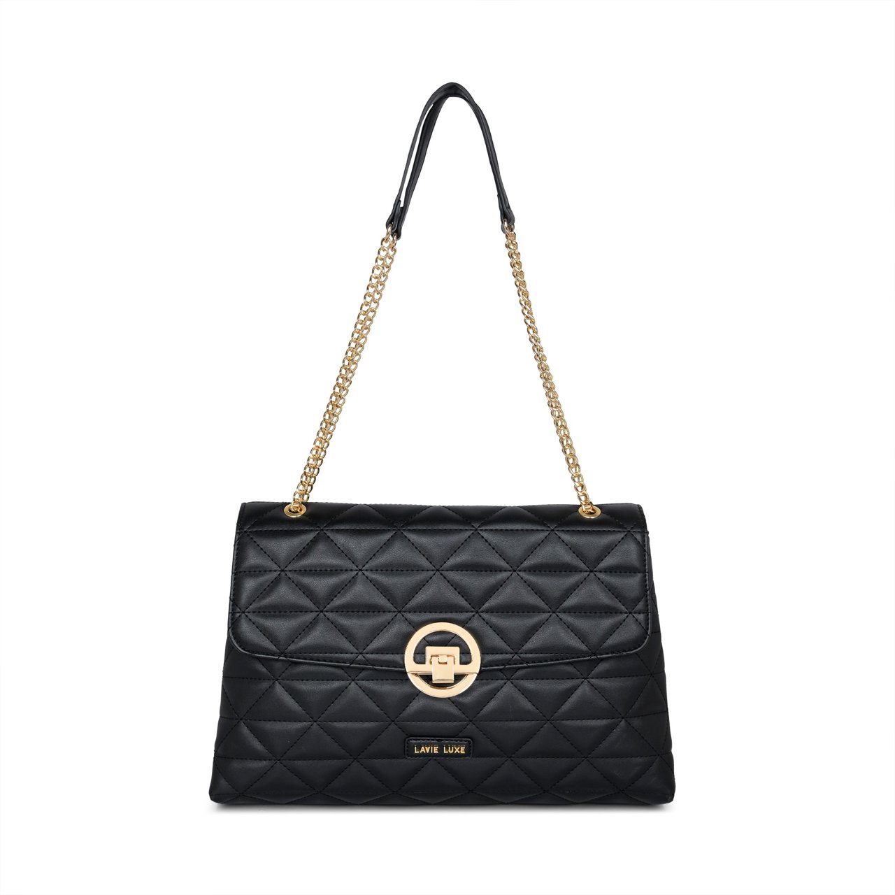 Eden Flap Large Black Handbag