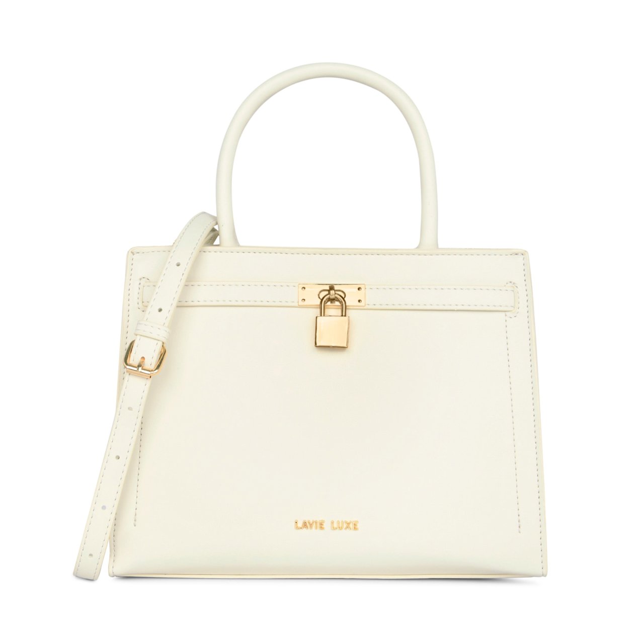 Lock Medium Off White Handbag