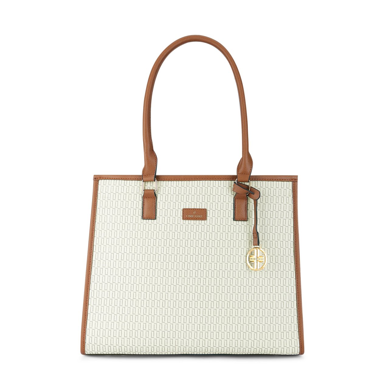 Monogram Quad Extra Large Off White Satchel Bag