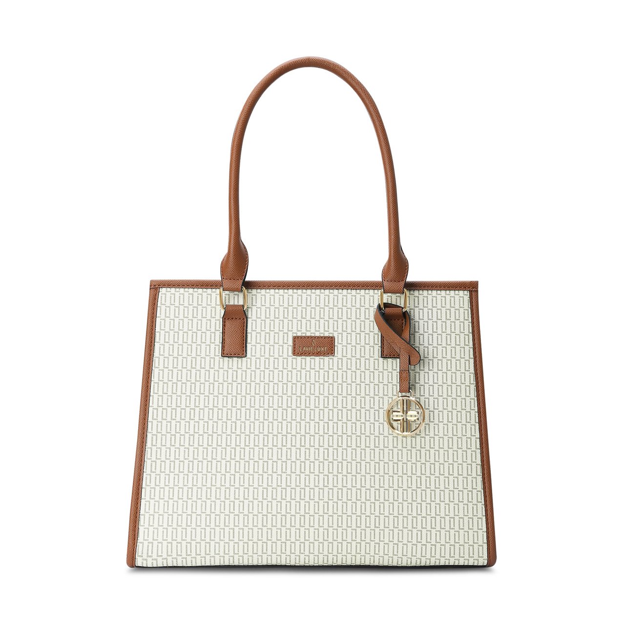 Monogram Quad Large Off White Satchel Bag