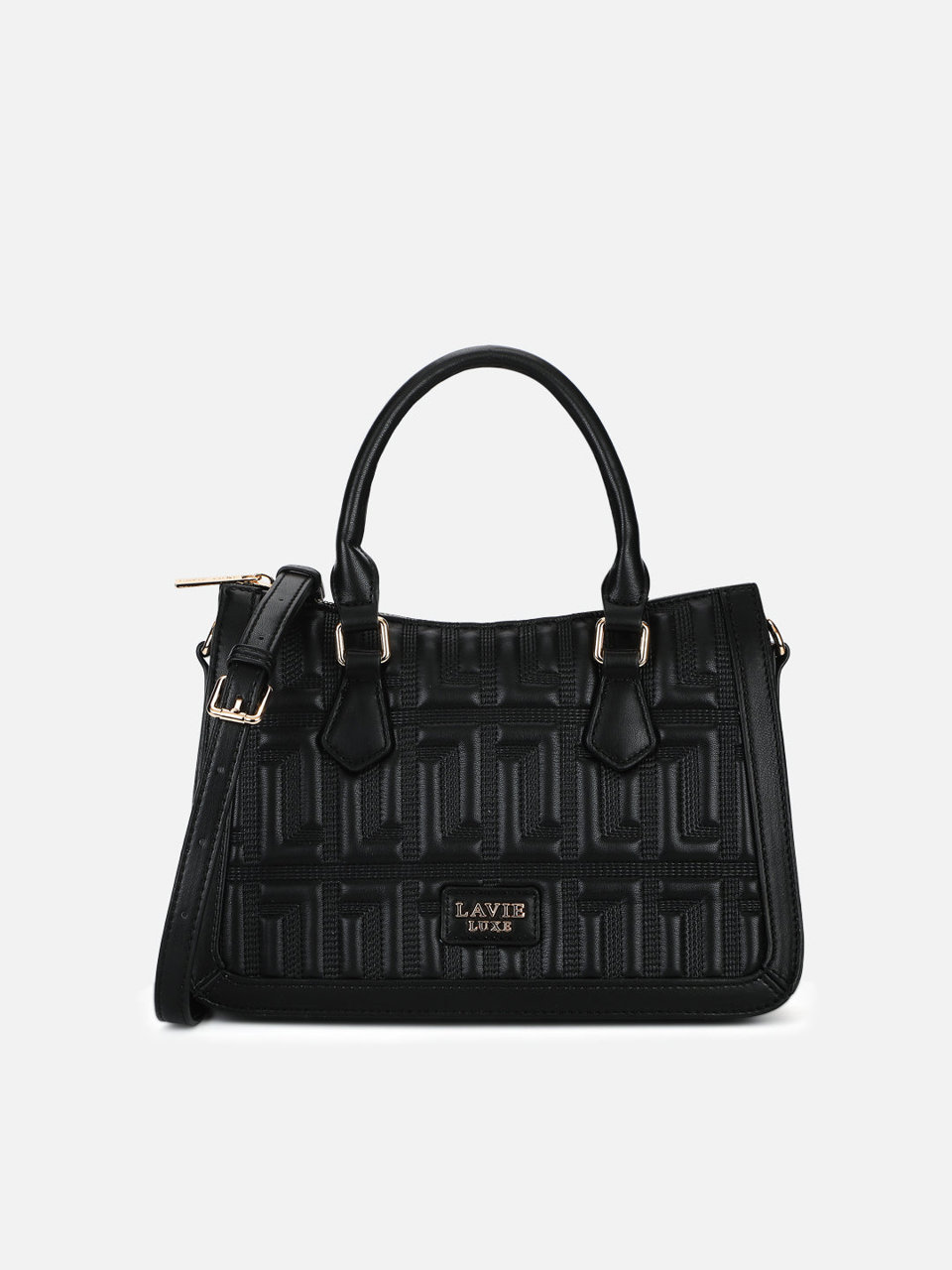 Hailey 3 Compartment Medium Black Handbag