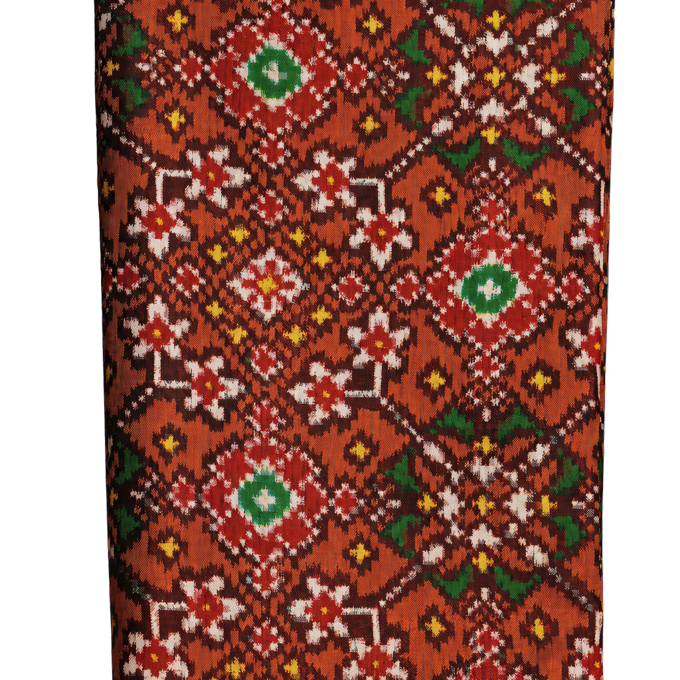 Patan Patola Silk Maroon Double Ikat Saree