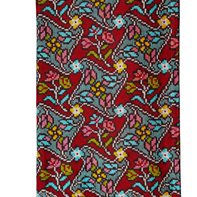 Patan Patola Silk Multi-Colour Double Ikat Saree