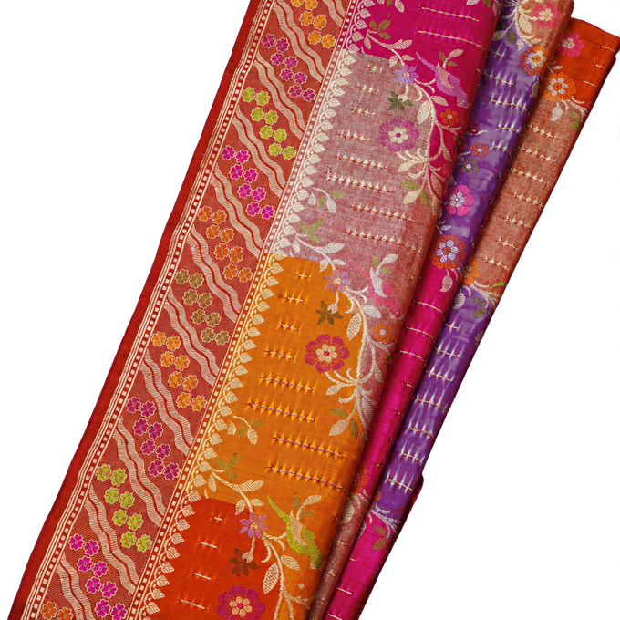 Banarasi Kadwa Silk Saree with All Over Meenakari Weaving