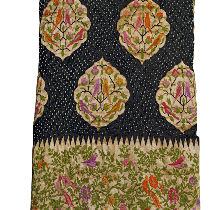 Bandhani Silk Navy Blue Saree