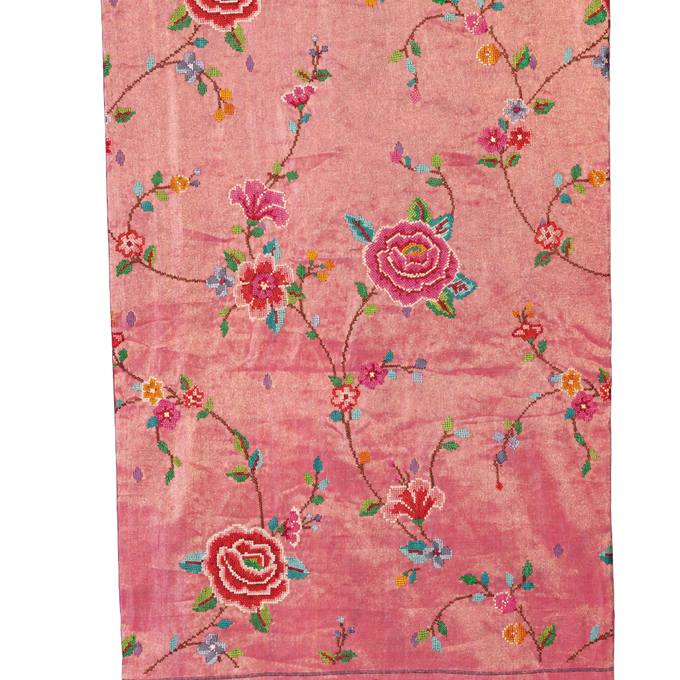 Fusion Paithani Silk Baby Pink Saree with Thread Work and Muniya Border