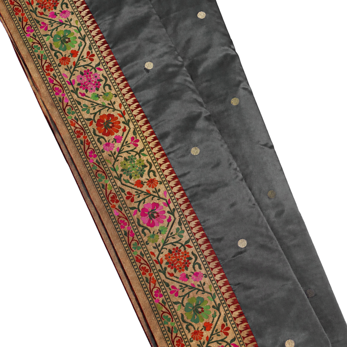 Banarasi Navy Blue Saree with Zari Buttis